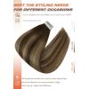 2 Packs Sunny Hair Tape in Extensions Real Human Hair Cool Brown Balayage Light Brown with Highlight Bundle with Tape in Extensions Dark Brown Root to Caramel Blonde Balayage18inch 40pcs 100G