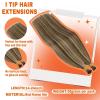 [2 Packs] Sunny Itip Hair Extensions Dark Brown Highlight Caramel Blonde Bundle with Tape in Hair Extensions Same Color 18inch