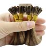 [2 Packs] Sunny Itip Hair Extensions Dark Brown Highlight Caramel Blonde Bundle with Tape in Hair Extensions Same Color 18inch
