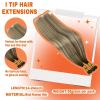 [2 Packs] Sunny Itip Hair Extensions Dark Brown to Ash Brown Highlight Medium Blonde Bundle with Tape in Hair Extensions Same Color 16inch