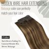 2 Packs: Tape in Hair Extensions 18inch and Wire Hair Extensions 16inch Dark Brown with Caramel Blonde 130g