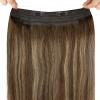 2 Packs: Tape in Hair Extensions 18inch and Wire Hair Extensions 16inch Dark Brown with Caramel Blonde 130g
