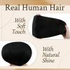 2 Packs-Sunny Clip in Hair Extensions Black and Tape in Hair Extensions Human Hair Black