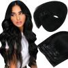 2 Packs-Sunny Clip in Hair Extensions Black and Tape in Hair Extensions Human Hair Black