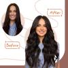 2 Packs-Sunny Hair Clip in Hair Extensions Brown Human Hair Clip in Extensions Darkest Brown Tape in Hair Extensions Human Hair