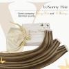 2packs 100g Sunny Tape in Hair Extensions Human Hair Brown Highlights Tape in Hair Extensions Chocolate Brown Highlighted Caramel Blonde