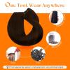 Add Volume 2 Packs Sunny Hair Dark Brown Tape in Hair Extensions 18 inch 20Pcs and Weft Hair Extensions Human Hair 18 Inch Dark Brown