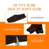 Add Volume 2 Packs Sunny Hair Dark Brown Tape in Hair Extensions 18 inch 20Pcs and Weft Hair Extensions Human Hair 18 Inch Dark Brown