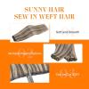 Add Volume 2 Packs Sunny Hair Light Brown Highlights Blonde 24 Inch Human Hair Extensions Sew In and Tape in Hair Extensions 20Pcs 50g