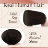 Sunny 18″ Bundle: 50G Seamless Tape in Hair Extensions Dark Brown Mixed Chestnut Brown Balayage + 120G Clip in Hair Extensions Brown, Total 170G, Human Hair Extensions Soft