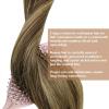 Sunny 18″ Bundle: Total 170g, Brown Tape in Human Hair Extensions 50g + Weft Hair Extensions Human Hair Brown 120g, Dark Brown Highlight Caramel Blonde
