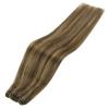 Sunny 22″ Bundle: Total 185g, Brown Tape in Extensions Real Human Hair 50g + Weft Human Hair Extensions Highlight 135g, Dark Brown Highlight Caramel Blonde