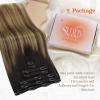 Sunny Clip in Hair Extensions 18inch Bundle Ve Sunny Tape in Hair Extensions Real Human hair Dark Brown with Ash Brown