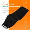 Sunny Hair 20 Pcs 12 inch Black Human Hair Extensions Bundle Tape in Hair Extensions 30g with Human Hair Tape Extensions 2 Packs
