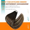 Sunny Hair 20Pcs 50g 16inchBrown Balayage Ash Blonde Human Hair Extensions Bundle Tape in Hair Extensions with Light Brown Human Hair Tape Extensions 2 Packs
