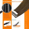 Sunny Hair 20Pcs 50g 18inch Light Brown Balayage Blonde Hair Bundle Tape in Hair Extensions with Remy Tape ins Human Hair Extensions 2 Packs