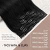 Sunny Hair 24inch 155G Black Clip in Hair Extensions with Tape in Hair Extensions Human Hair Pack of 2