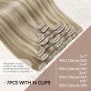 Sunny Hair Clip in Hair Extensions Straight Human Hair Bundle Ve Sunny Blonde Tape in Hair Extensions Highlight Hair Extensions Light Blonde Highlight Golden Blonde 20pcs 50g 20inch