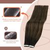 Sunny Hair Tape in Hair Extensions 10pcs #2/2/6 Dark Brown Ombre Medium Brown Balayage Bundle with Tape in Human Hair Extensions 20pcs #2/2/6 18inch