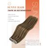 Sunny Hair Tape in Hair Extensions Color#P4/27 Dark Brown Highlight Caramel Blonde 18inch Bundle with Color#4/4/27 Dark Brown Balayage Caramel Blonde 18inch
