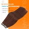 Sunny Hair Tape in Hair Extensions Real Human Hair Invisible Remy Hair Extensions Tape ins for Women Medium Manogany Brown 22 inch 20Pcs 50G