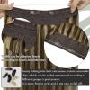 Sunny Tape in Hair Extensions Human Hair and Wire Hair Extensions Dark Brown Mix Caramel Blonde Real Human Hair 18+18inch
