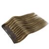 Sunny Tape in Hair Extensions Human Hair and Wire Hair Extensions Dark Brown Mix Caramel Blonde Real Human Hair 20+20inch