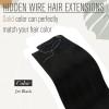 Sunny Tape in Hair Extensions Human Hair and Wire Hair Extensions Jet Black Real Human Hair 22+20inch