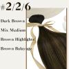 Sunny Tape in Hair Extensions and 3pcs Clip in Hair Extensions Brown Ombre 70g