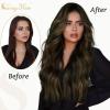 Sunny Tape in Hair Extensions and 3pcs Clip in Hair Extensions Brown Ombre 70g