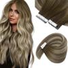 Sunny Tape in Hair Extensions(20pcs 50G) with Itips Hair Extensions Human Hair(50S/50G) 22inch