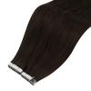 Sunny Tape in Human Hair Extensions and Ve Sunny Clip on Hair Extensions Darkest Brown 18in 170G