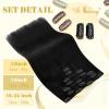 Ve Sunny 2 Pack Total 170G Clip in & Tape in Hair Extensions Real Human Hair Black 16 inch
