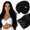 [2 Packs Bundle] Sunny Hair Tape in Hair Extensions Black #1 24in+ Clip in Hair Extensions Jet Black 120g 22inch #1