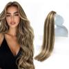 [2 Packs Bundle] Sunny Hair Tape in Hair Extensions Human Hair Brown Highlights Caramel Blonde 20inch Plus 18inch Total 100g