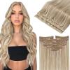 2Packs Sunny Tape in Hair Extensions and 3pcs Clip in Hair Extensions Ash Blonde 70g
