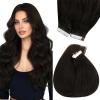 Sunny Hair Tape in Hair Extensions Color#1 Jet Black 22inch Bundle with Color#2 Darkest Brown 22inch