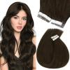 Sunny Hair Tape in Hair Extensions Color#2/2/6 Darkest Brown Ombre Medium Brown Balayage 18inch Bundle with Color#4 Dark Brown 18inch
