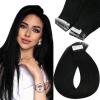 Sunny Hair Tape in Hair Extensions Human Hair 16inch 40pcs 100g Hair Extensions Real Human Hair Tape in Extensions for Women Jet Black Invisible Remy Hair Natural Straight Skin Weft Double Sided Tape