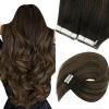 Sunny Hair Tape in Hair Extensions Human Hair 18 Inch 40pcs 100g Hair Extensions Real Human Hair Tape in Extensions for Women Darkest Brown Ombre Medium Brown Balayage Remy Hair Straight Skin Weft
