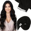 Sunny Hair Tape in Hair Extensions Human Hair 40pcs 100g 14 Inch Straight Remy Hair Extensions Tape in Black Invisible Tape in Hair Extensions for Women