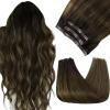 Sunny Tape in Hair Extensions and 3pcs Clip in Hair Extensions Brown Ombre 70g