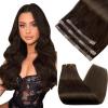 Sunny Tape in Hair Extensions and 3pcs Clip in Hair Extensions Darkest Brown 70g