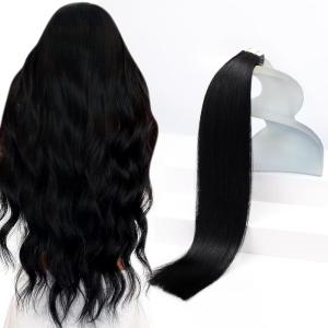 [2 Packs Bundle] Sunny Hair Tape in Hair Extensions Human Hair Black 18inch Plus 20inch Total 2 Packs 100g