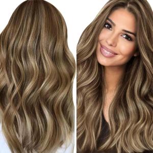 2packs 100g Sunny Brown Tape in Hair Extensions Human Hair Highlights Real Hair Tape in Extensions