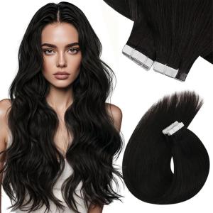 Sunny Hair Tape in Hair Extensions Color#1 Jet Black 22inch Bundle with Color#1B Natural Black 22inch