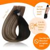 Sunny Hair 14 Inch U Tip Human Hair Extensions, Black Ombre Dark Brown Balayage Medium Ash Blonde, Natural Blends, Soft Keratin Tips, Ideal for Women with Dimensional Color, 50g
