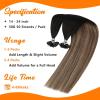 Sunny Hair 14 Inch U Tip Human Hair Extensions, Black Ombre Dark Brown Balayage Medium Ash Blonde, Natural Blends, Soft Keratin Tips, Ideal for Women with Dimensional Color, 50g