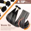 Sunny Hair 14 Inch K Tip Hair Extensions, Ombre Black, Black Roots to Silver Grey Balayage, Remy Hair, Provides Natural Blend for Evening Parties, Social Events, and Weddings, 50g