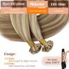 Sunny Hair 22 Inch K Tip Hair Extensions, Light Brown Mix Platinum Blonde, Keratin Tips, Tangle-Resistant Design, for Formal Occasions, Evening Parties, and Weddings, 50g